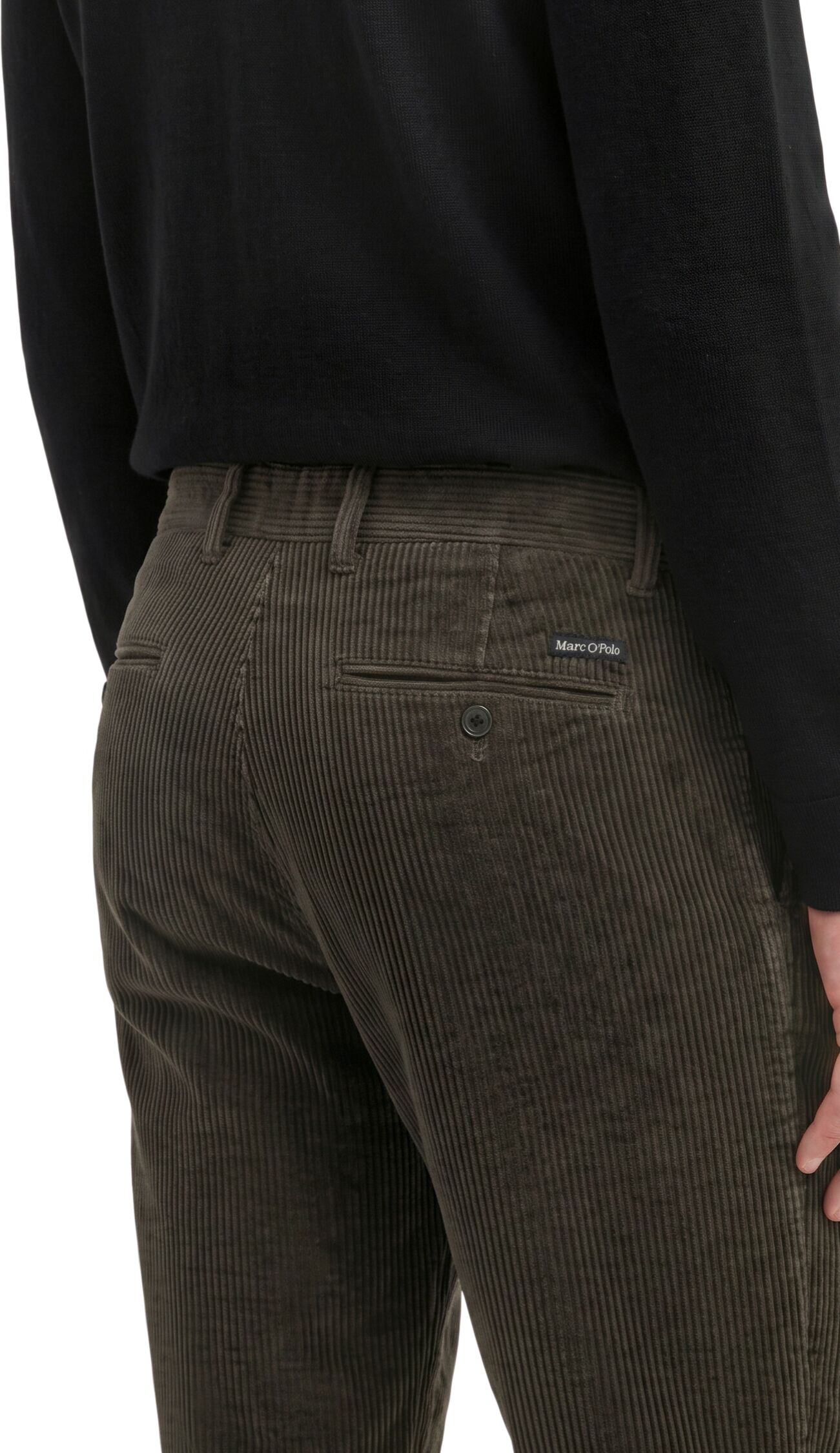 Marc O' Polo Cordhose MARC O'POLO "Model Osby pleats tapered aus reiner Bio-Baumwolle", Herren, Gr. 31, Länge 30, braun (wooden earth), Web, Obermaterial: 100% Baumwolle, tapered fit lang, Hosen Cordhose