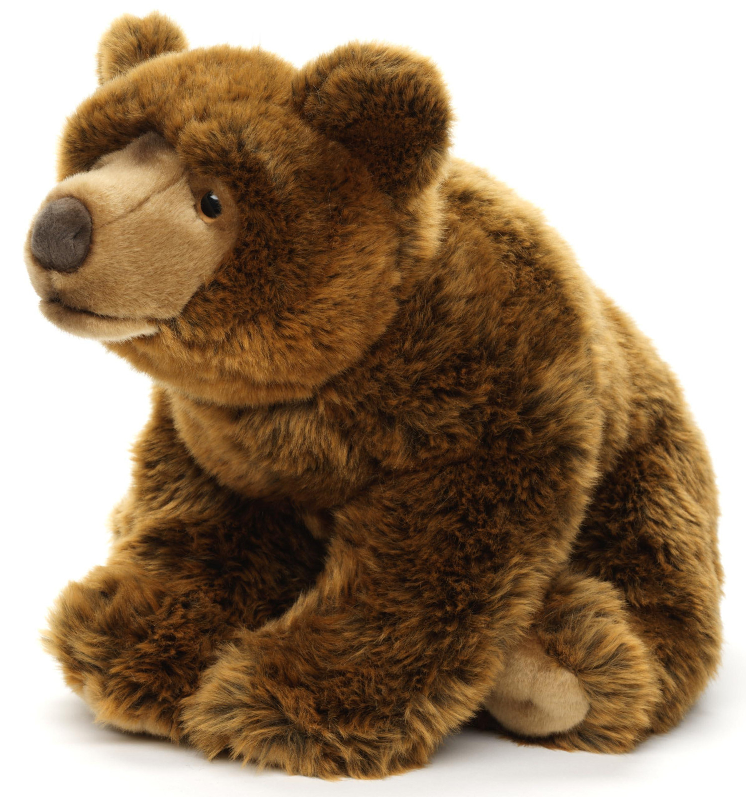 Bruine pluche beer, zittende knuffelbare beer van textiel