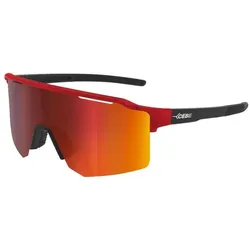 Cebe, Unisex, Sportbrille, Outflow 2 Lite Cat 3 - Fahrradbrille (Matt Black, Red, Fire Red Mirr), Rot, Schwarz