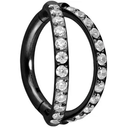 Titan Segmentring Clicker 2 RINGE + EINGEFASSTE KRISTALLE
