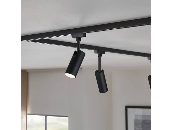 Paulmann URail Tubo Spot, 3-step-dim, 3.000K, schwarz Tubo, dimmbar, schwarz, für Wohn- / Esszimmer, Metall, Modern