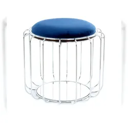 Kayoom Beistelltisch / Pouf Comfortable 110 Dunkelblau / Silber