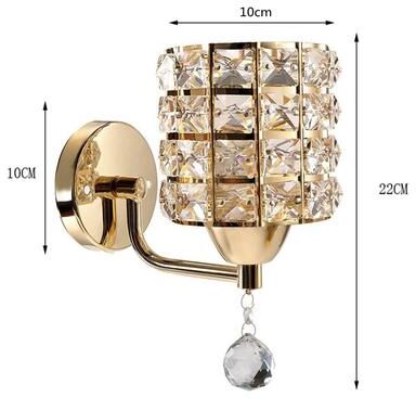 Friendly Fresh Finds Crystal Wall Sconce Modern Nordic Wall Light For Living Room Bedroom Gold Chrome gold No Switch