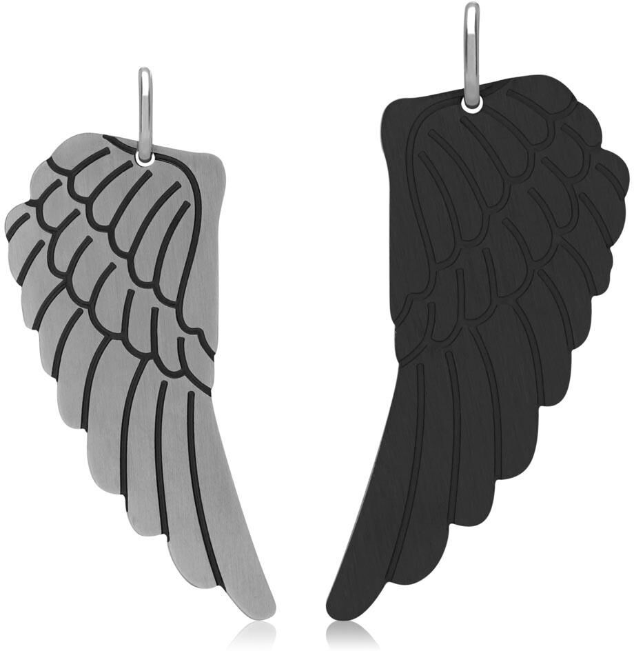 Unique Partneranhänger Engelsflügel Edelstahl silber