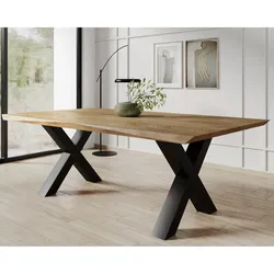 BlackWood »Table4YOU Phoenix« Wildeiche Massivholztisch Baumkante / Wildeiche rustik / 4 cm / 180x100 cm