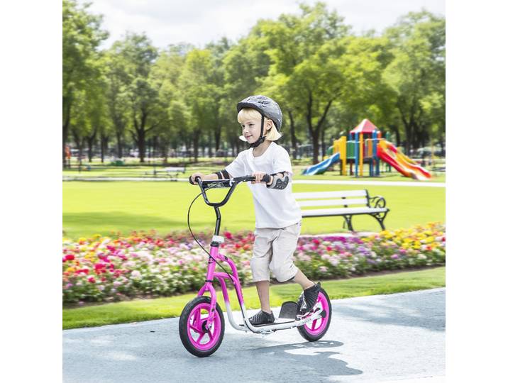 AIYAPLAY Trottinette Enfants Guidon Réglable Frein Rose 5-12 Ans