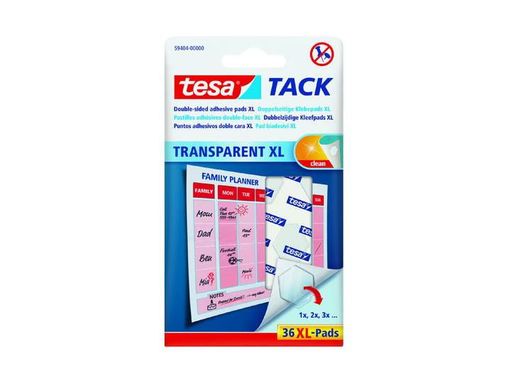 Tesa Tack Transparente Klebepads XL 36 Stück