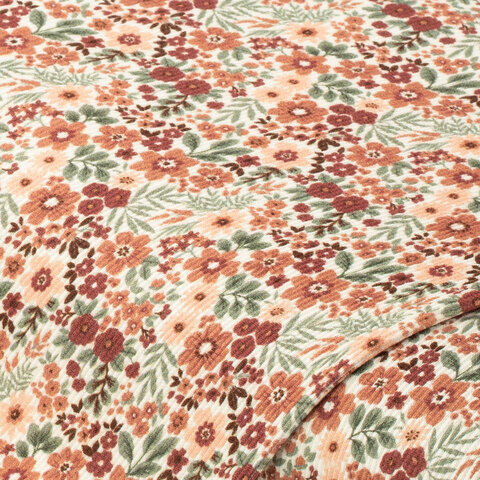 Baumwoll-Rippjersey "Blümchen", braun-color