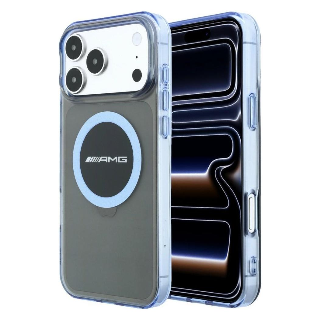 Mercedes Case AMG IML Transparent Bicolor Block MagSafe for iPhone 18 Pro Max / 17 Pro Max black/blue (Apple iPhone 17 Pro Max, Apple iPhone 18 Pro Max) (AMG00121)
