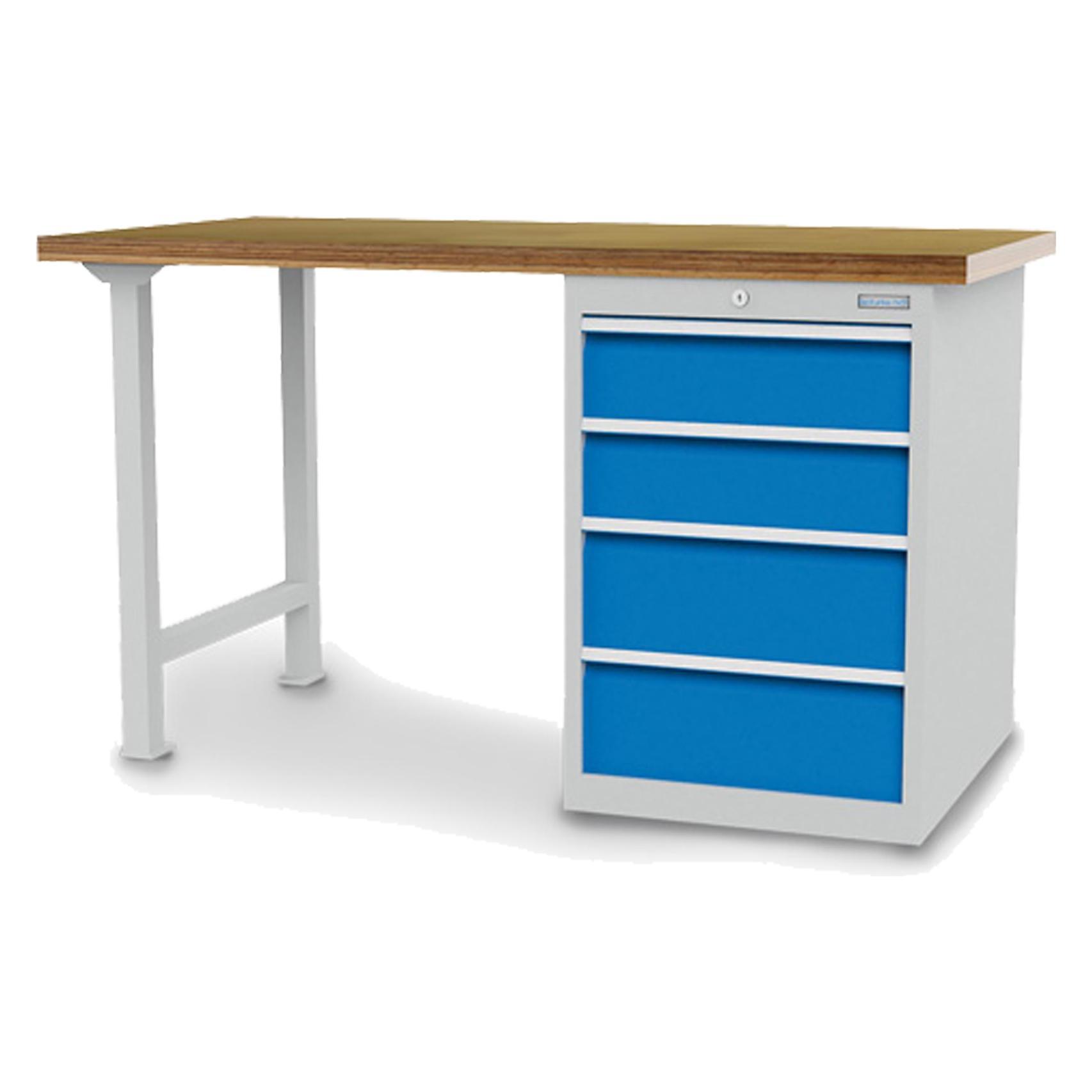 Bedrunka & hirth Bedrunka+Hirth Reihenwerkbank 4 Schubladen und Schubladenblock (150 cm, 75 cm) (228252)