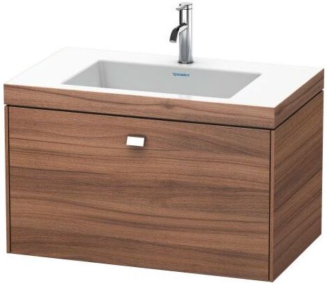 Duravit Brioso c-bonded Waschtisch mit Unterbau BR4601N1079 80x48, Nussbaum Natur/Chrom, o. Hahnl.
