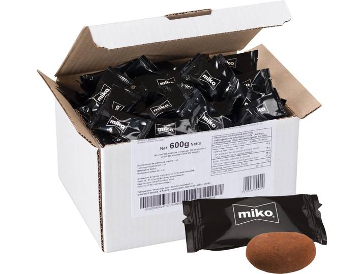 Amandines grillées enrobées de chocolat au lait Miko - Carton de 600 g - 200 pièces - Chocolats individuels - Bruneau