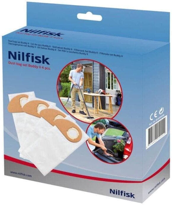 Nilfisk Staubfilter "BUDDY II Vlies, 4 Stück", weiss (grau), Filterkartuschen, Staubfilter grau Einheitsgröße