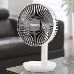 UNOLD 86710 Breezy 2-in-1 Akku-Tischventilator weiß/grau