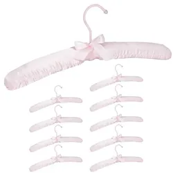 Relaxdays 50x Kleiderbügel Satin rosa Rosa