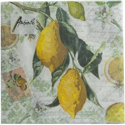 Ambiente, Servietten, Serviette "Lemon" 33 x 33 cm 20er Packung (20 Stk., 33 x 33 cm)