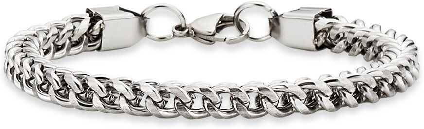 Armband BRUNO BANANI "Schmuck Geschenk Armkette Panzerkette 6 mm breit Silber" Gr. 22,5, silber (edelstahlfarben), Armbänder, Herren, 22,5, Edelstahl, Armband edelstahlfarben 22,5, Edelstahl