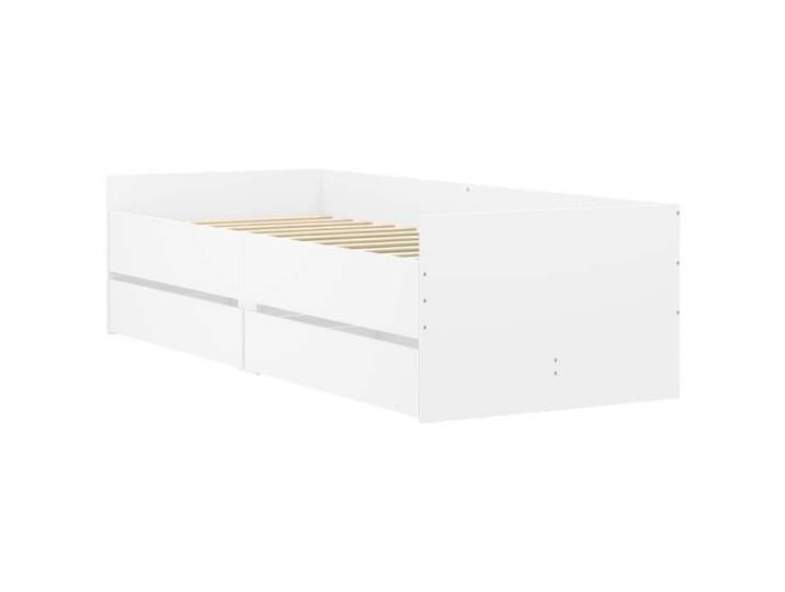 (LE SOLDE)Structure de lit simple - PARAJ - Cadre de lit 1 Personne - avec tiroirs sans matelas - blanc 100x200 cm @57143
