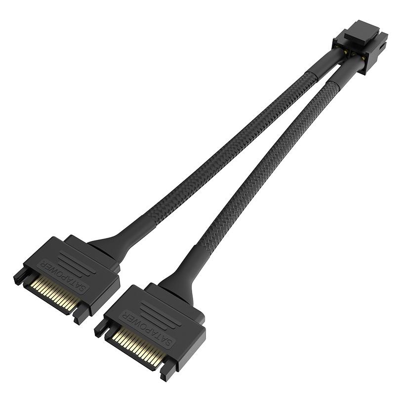 Akasa - Dual SATA zu 8-Pin CPU Stromadapterkabel (15 cm, SATA) (AK-CBPW33-15)