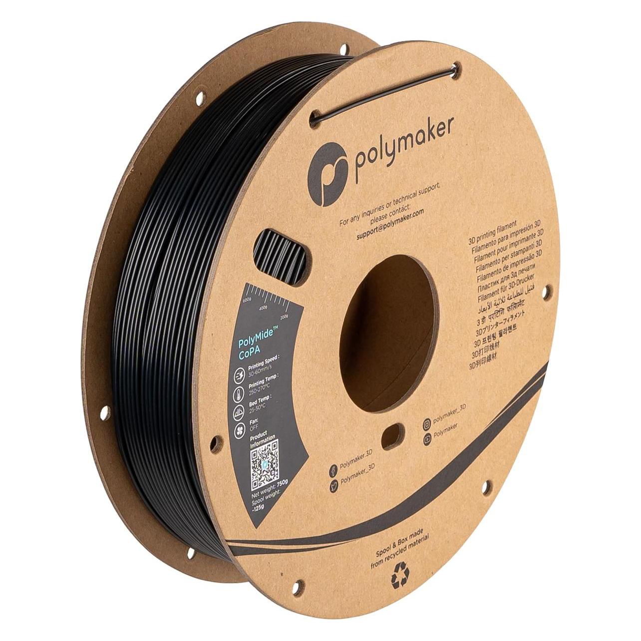 Polymaker PolyMide CoPa V2 - Black - 1.75mm (Nylon, 750 g, 1.75 mm) (PG05001)