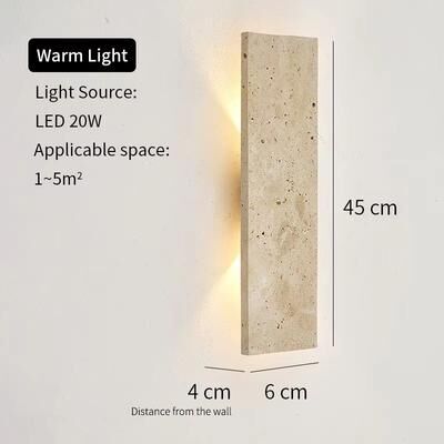 Inspired Finds StoneGlow Natural Stone LED Wall Light Elegant Outdoor Waterproof Exterior Wall Lamp 17.72 Inches outdoor