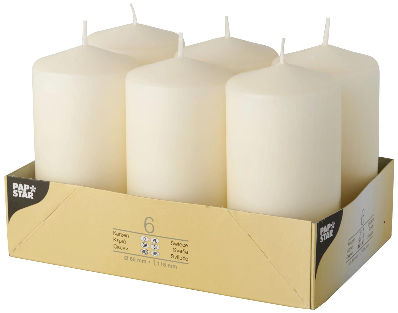 STARPAK PAPSTAR Stumpenkerze 11.5 cm creme 17991
