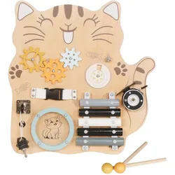 Moni Lernboard Katze W12D664 Holz, Xylofon, Zahnräder, Schlösser, Verschlüsse braun