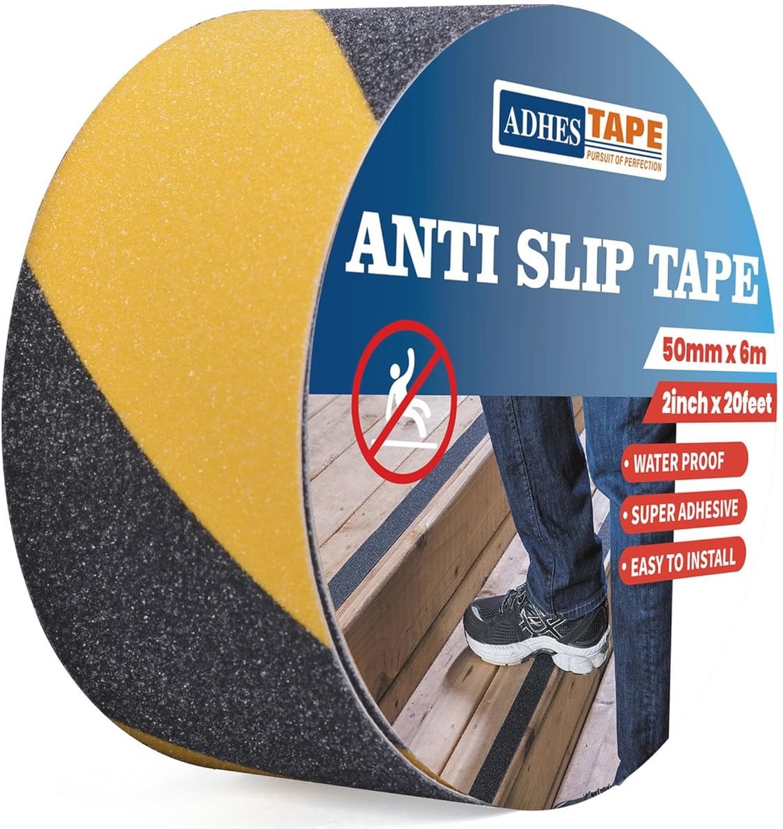 Waterdichte anti-slip tape voor trappen, vloeren en buitentoepassingen