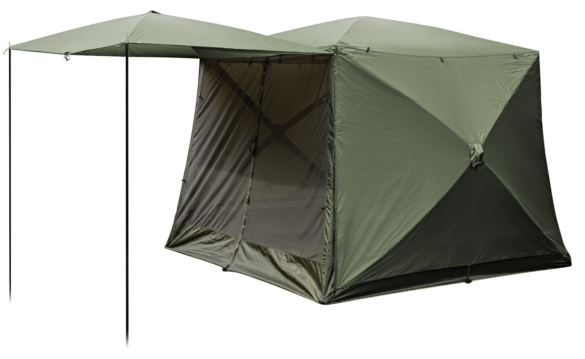 Zelt Cube Shelter MKII, 2,4x2,4x2m, Gesellschafts- & Kochzelt, Stecksystem, 2m Stehhöhe, 30s Aufbau