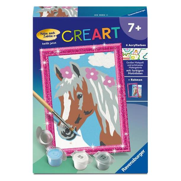 Ravensburger CreArt, Malen nach Zahlen Kinder - Hübsche Stute (25880)