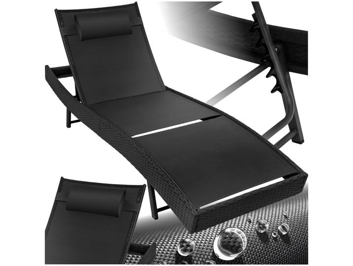 Bain de soleil en rotin Moana - noir