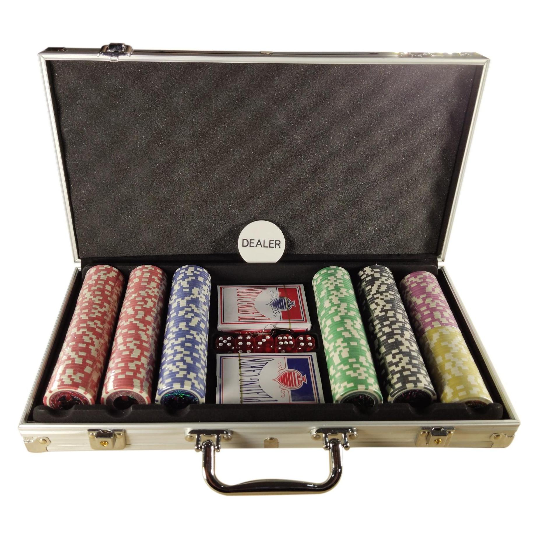 Extralink Premium Pokerspielset 300 Chips 2 Decks Würfel Kofferverpackung (Deutsch) (Extralink)