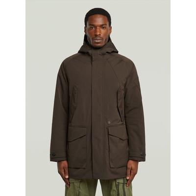 Parka G-STAR "Multipocket Padded Parka", Herren, Gr. L, braun (deep braun), Obermaterial: 57% Polyester, 43% Polyester, Jacken Parka