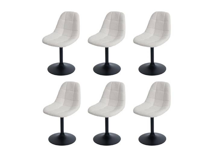 PROREGAL® Esszimmerstuhl Esszimmerstuhl drehbar, Material, Farbe (6 St), bequemer um 360° drehbarer Schalensitz
