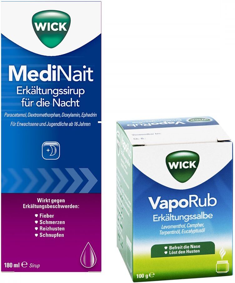 Wick MediNait Erkältungssirup für die Nacht 180 ml + Wick VapoRu