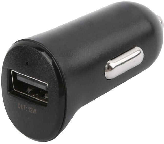 Essentials 12W Biloplader m. Lightning Kabel - 1m - Sort