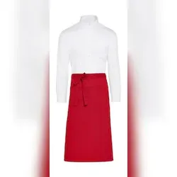 ROME - Recycled Bistro Apron with Pocket: One Size / Red