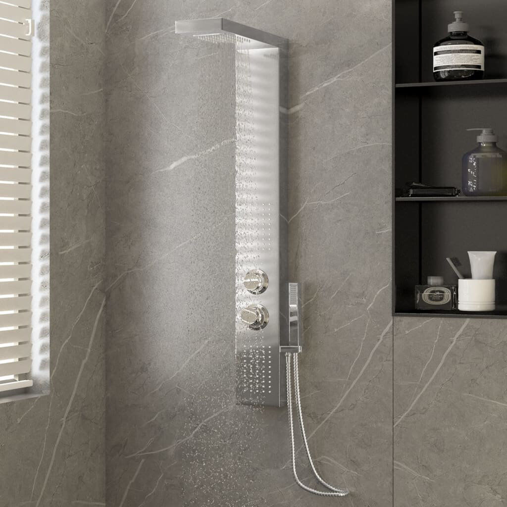 Belfry Bathroom Perreault Shower Tower Panel Silver 114cm H