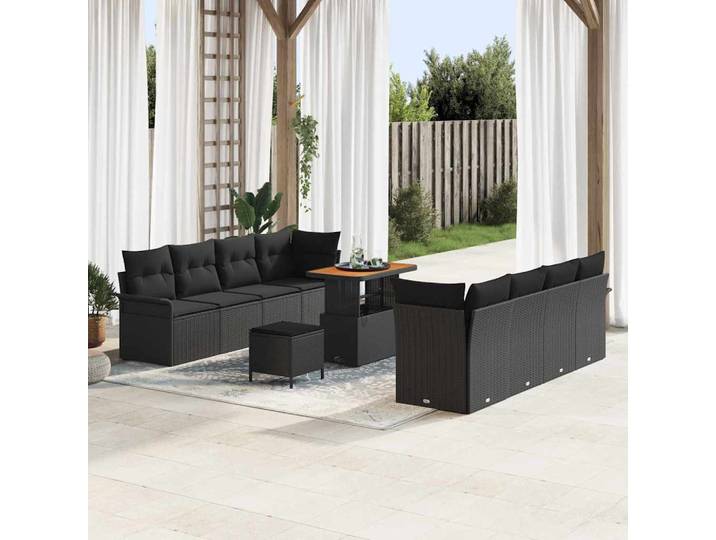 vidaXL Garten-Sofa-Set Schwarz