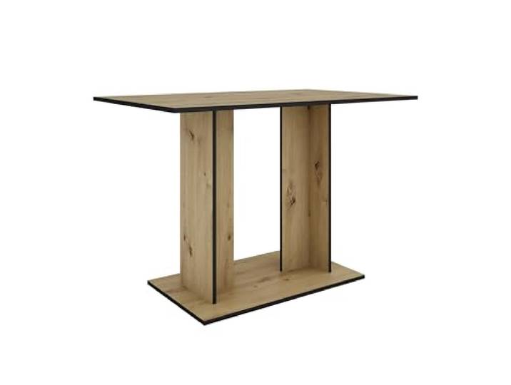 byLIVING Esstisch Tom, Beinfreiheit, Eiche-Optik, Schwarze Kanten, H 75 cm Säulentisch 110 x 70, Küchentisch für 4 Personen, rechteckiger Esszimmertisch platzsparend für Essecken