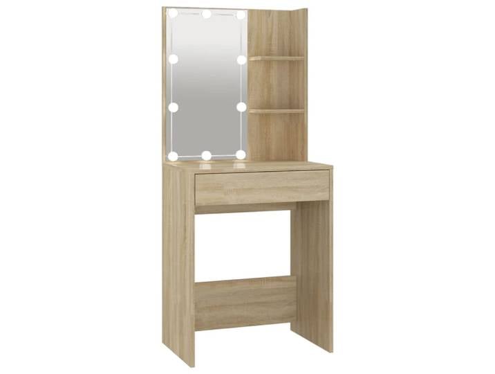 Coiffeuse design avec led 60 x 40 x 140 cm beige