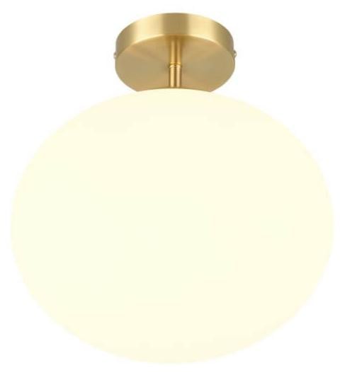 Trio Plafondlamp Fomento Modern Messing en Wit Glas Diameter: 30 cm