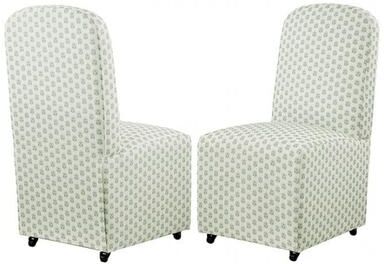 Esofastore Glam Side Chairs Set Fully Upholstered Green Finish