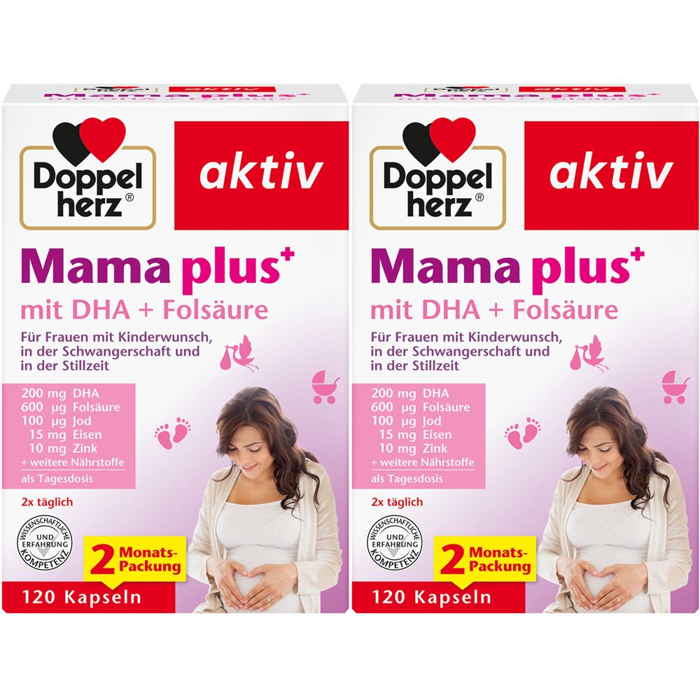 2x Doppelherz Mama plus mit DHA+Folsäure Kapseln 2x120 St