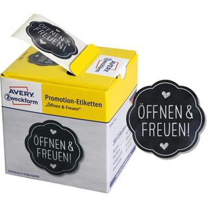 Zweckform Sticker 3845 Promotion, Öffnen & freuen, auf Rolle, 200 Aufkleber, 200 Stück