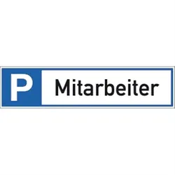 Schild Parkplatzreservierer Mitarbeiter, Alu, 460x110 mm