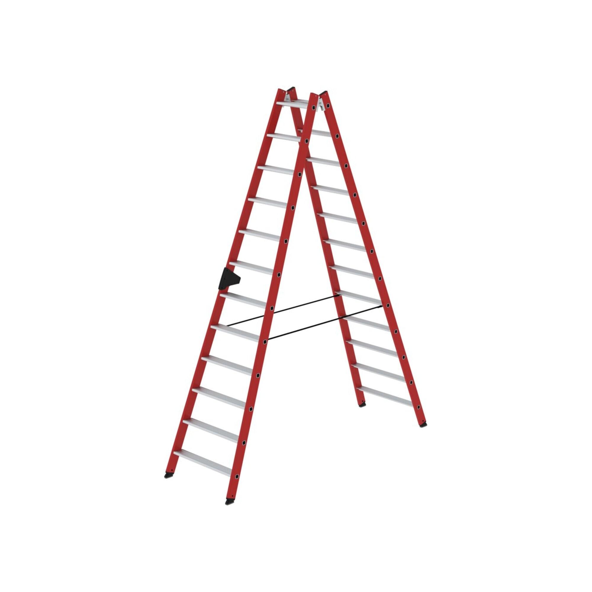 MUNK Kunststoff-Stehleiter beidseitig begehbar 2 x 12 Stufen (034124)