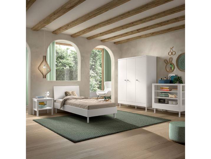 Jugendzimmer 4-teilig - Regal 146cm Weiß/Weiß