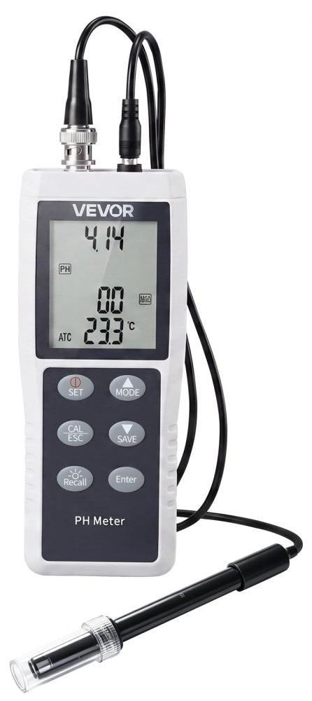 Selius Digitale PH-meter Watermeter voor Drinkwater en Hydrocultuur met Meetbereik 0-14 PH en Resolutie 0,01 PH