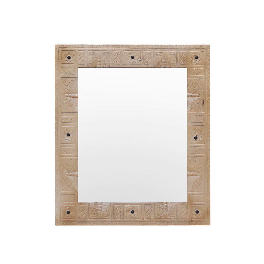 Mid.you , Naturfarben , Holz, Glas , Mangoholz,Mangoholz , massiv,massiv , quadratisch , 68x79x8 cm , Verzierungen ,